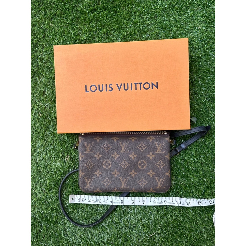 Louis Vuitton Double Zip Pochette Monogram Giant Reverse Canvas Crossbody Bag - Picture 10 of 11